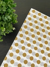 GOLD METALLIC DOTS Design Tissue Paper Sheet Choose Size & Package Amount