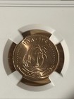 1978/AH1398 QATAR 5 DIRHAMS HIGH GRADE BRONZE COIN NGC BRILLIANT UNCIRCULATED — photo 2