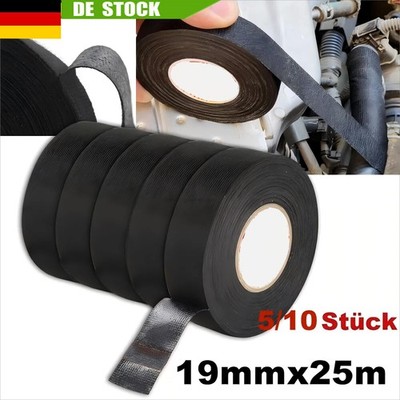 10x Kabelbaum Klebeband Gewebeband Isolierband KFZ PKW Isoband schwarz 19mm 15M