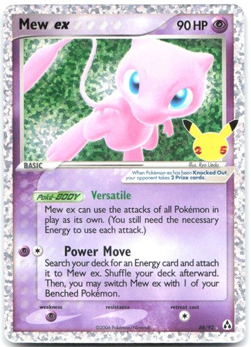 Mew ex 88/92 Pokemon Celebrations: Classic Collection Holo Classic Collection NM