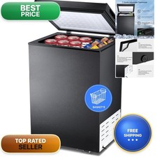 Kismile 3.2 Cubic Feet Chest Freezer 2 Remova...