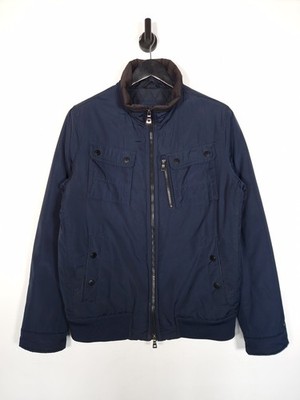 Tommy Hilfiger Utility Jacke Gr. Large Herren Navy Wattiert Mantel Stepp Gefüttert