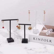 2Pcs Acrylic Earring Display Stand T Bar Showcase Jewelry Organizer Holder Rack