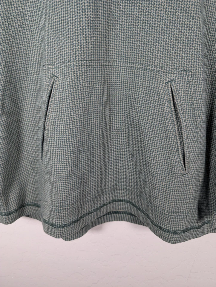 Sudadera con Capucha Woolrich Canoe Run Para Mujer Pequeña Verde Azul Pata de Gallo Pullover Nuevas Etiquetas Foto 4 de 4