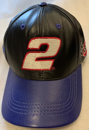 1990 RUSTY Wallace LEATHER #2 MILLER Nascar Racing CHASE NEW hat cap adjustable