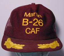 1980s Vtg MARTIN B-26 MARAUDER USAF WWII PLANE SNAPBACK TRUCKER HAT MADE IN USA