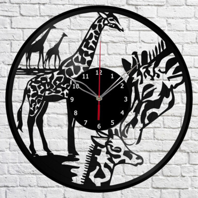 Vinyl Clock Giraffe Wall Clock Unique Art Vinyl Record Wall Clock 1673