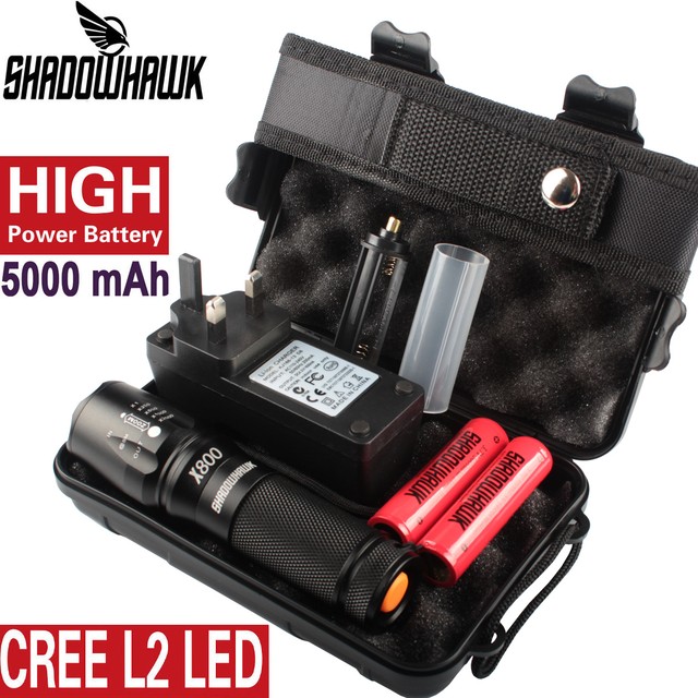 UK Genuine 20000lm Shadowhawk X800 Tactical Flashlight CREE LED