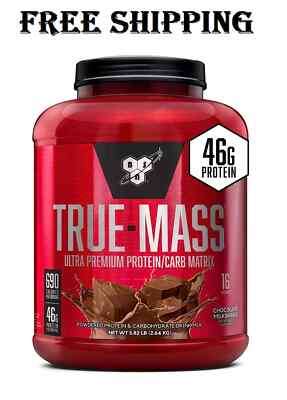 NEW***TRUE-MASS Weight Gainer, Muscle Mass Gainer Protein Powder, Chocolate   