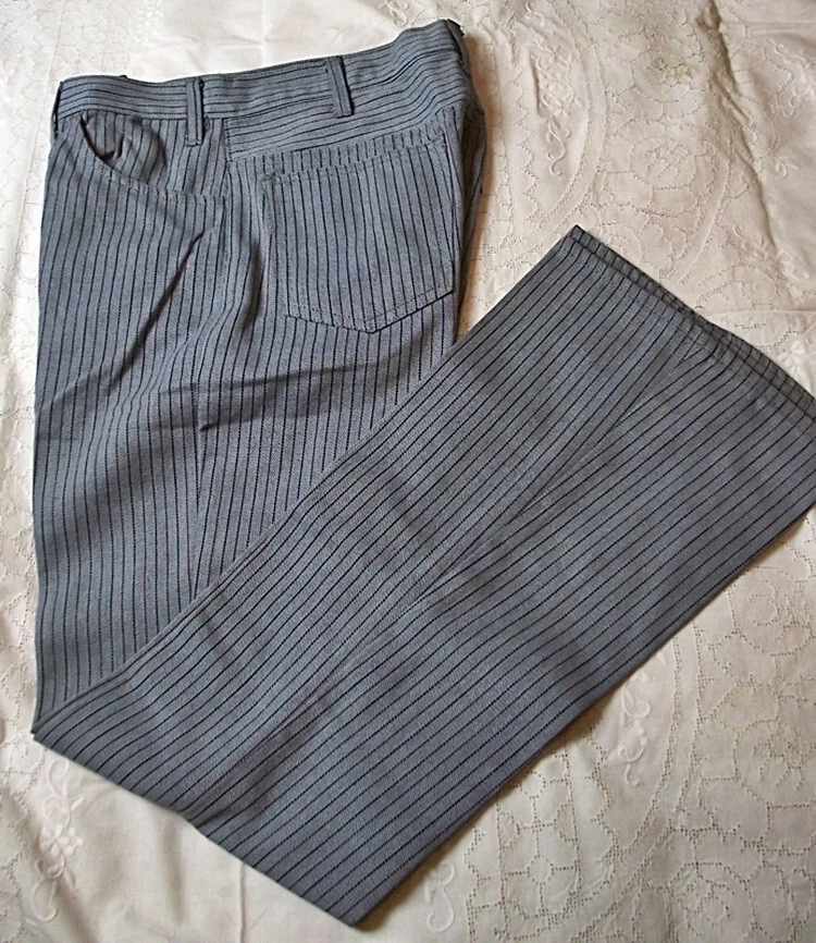 DEADSTOCK Vtg 1970 Levi's Sta-Prest Blue Striped Pants Big E Gold Tab  Bellbottom