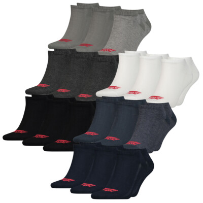 Levis Unisex Sneaker Sportsocken Low Cut Batwing Logo 9er Multipack 35-46 