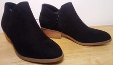 NWT Time & Tru Women's Core Ankle Boots Black Faux Suede Variety of Sizes