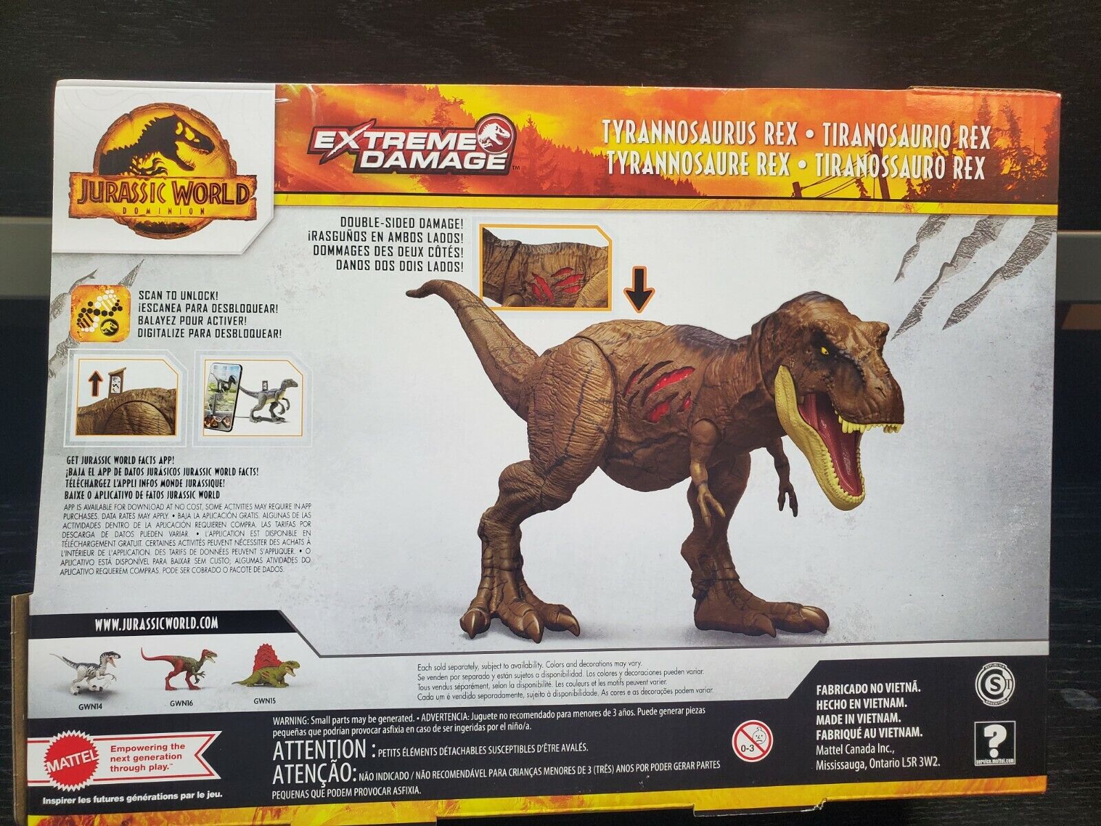 Dinossauro T-Rex Jurassic World Dominion Dano Extremo - Mattel