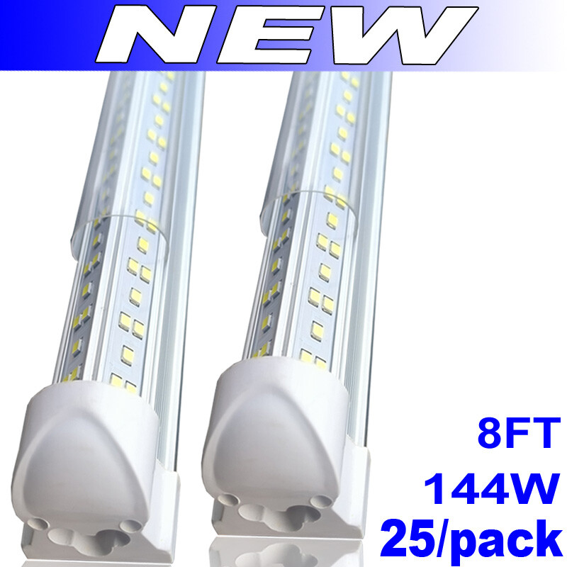 25 PCS 8ft Led Shop Light 8 Foot 144W T8 Integrated 8' LED Tube Light Fixture
