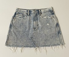 Abercrombie  Fitch Natural Rise Vintage A-Line Skirt Light Wash Denim Size 27/4