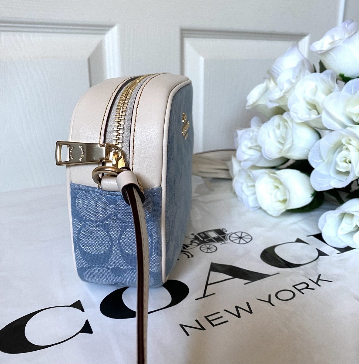 バッグ Coach Denim Leather bag alphabetcharm COACH® PT | Charter Backpack In Signature Denim