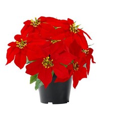 Poinsettia Plants Artificial 9 Heads 14 Inch Fake Poinsettias Christmas Flowers