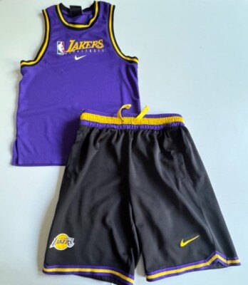 Nike Los Angeles Lakers NBA Basketball Shorts Vest 8-10 years