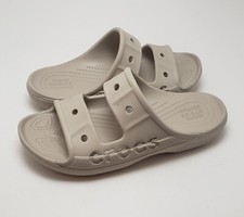 NWOB Unisex Crocs Baya Iconic Comfort Beige Tan Waterproof Sandals Size 7M 9W