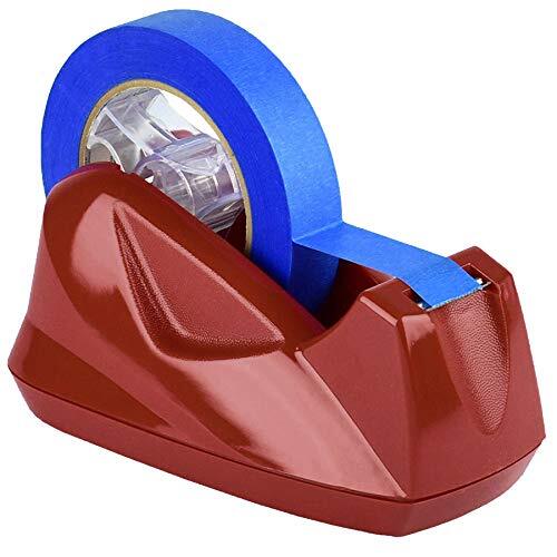 Desktop Tape Dispenser Jumbo Plastic Nonskid Base heavy Duty red Color-image