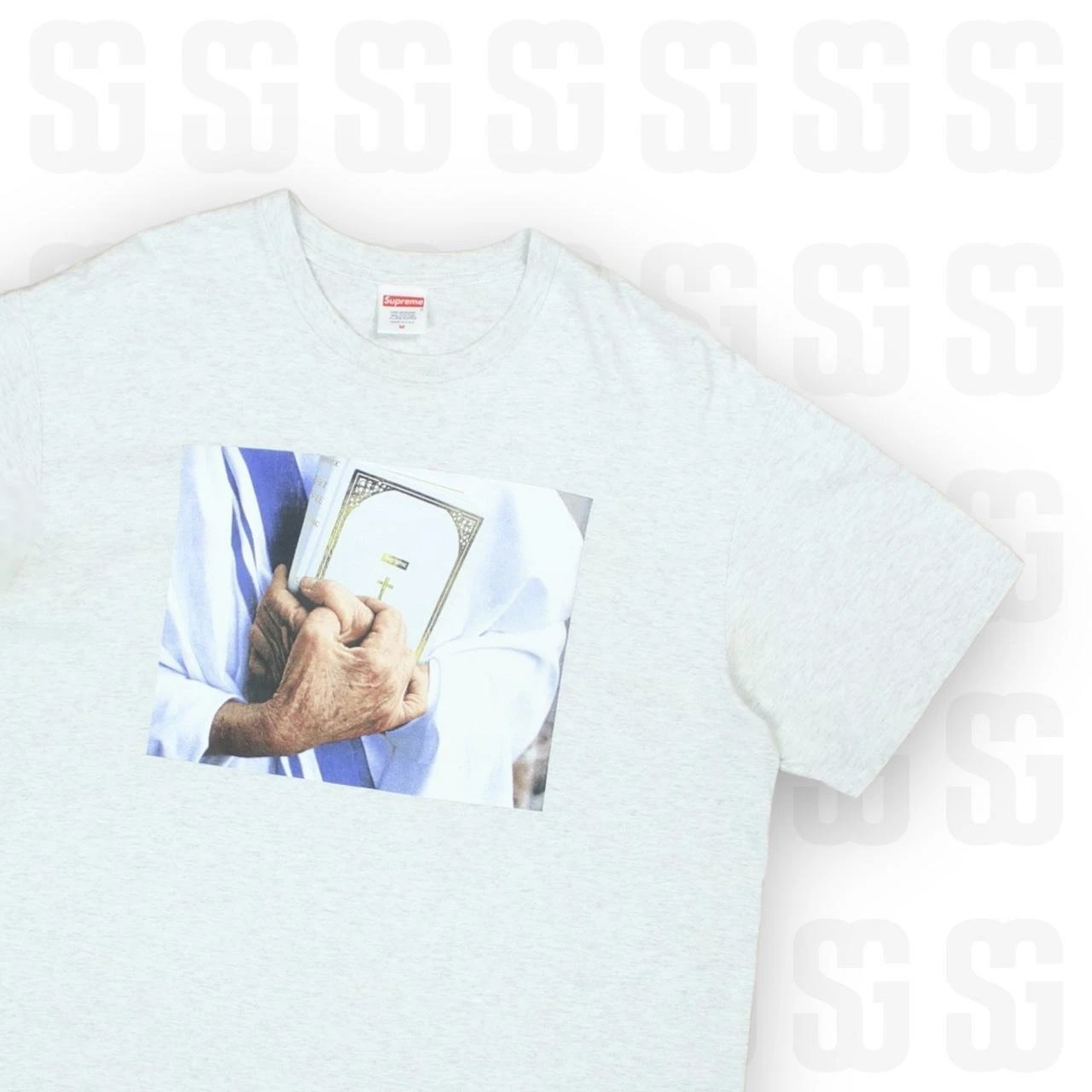 Tee shirt Supreme Bible taille M gris
