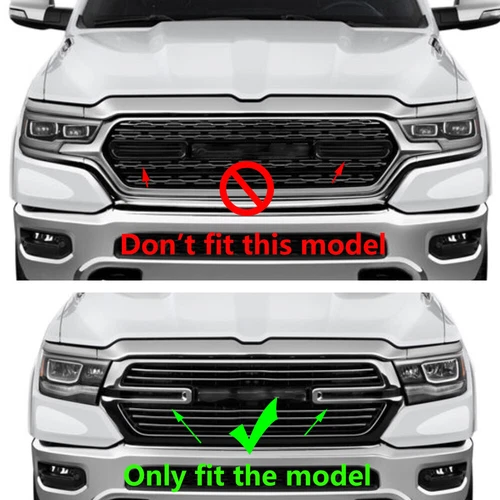 For Dodge RAM 1500 White ABS Front Center Grille Grill Insert Strip Trim cover - Picture 2 of 10