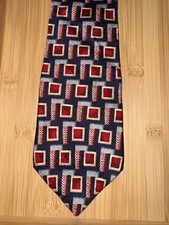 CC Hughes Red Multicolor Geometric Silk Tie - 58L 4.0W