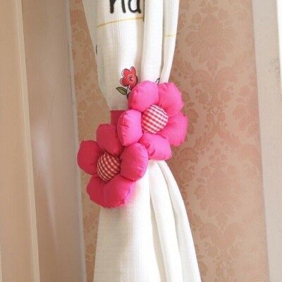 2x Flower Curtain Curtain Clamp Rope Support Kids Room Window Furniture