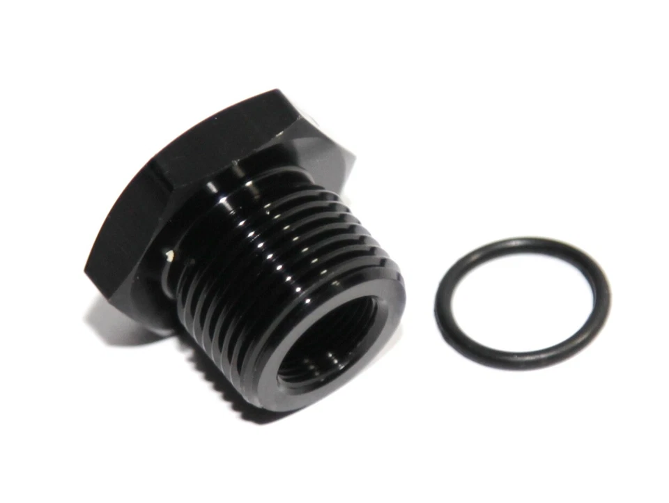 Adaptador de filtro de aceite roscado automotriz 1/2-28 a 3/16-16 T6061 aluminio anodizado Foto 4 de 4