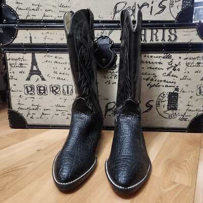 Bronco Black Leather Cowboy Boots Bronco Cowboy Boots (Black) – Southern Alternative main image 3