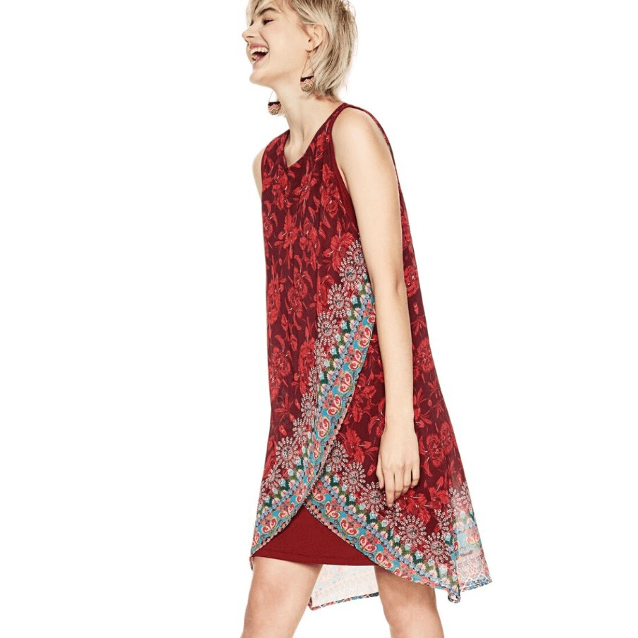 Desigual - Woman - Women's Red Dress - Iris - Iris - Size 42