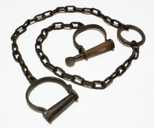 Handcuff Antique Reproduction Working Iron Prisoner Transfer , Shackles  Key