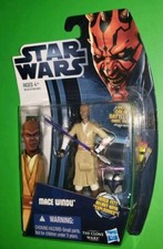 Star Wars Clone Wars Mace Windu 3.75  Action Figure 2012 Hasbro BENT Cardback