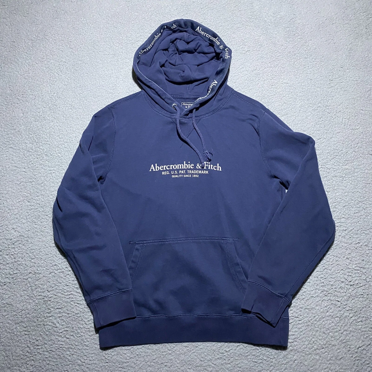 Abercrombie Fitch Hoodie Long Sleeve Shirt Blue Mens XS Casual Logo
