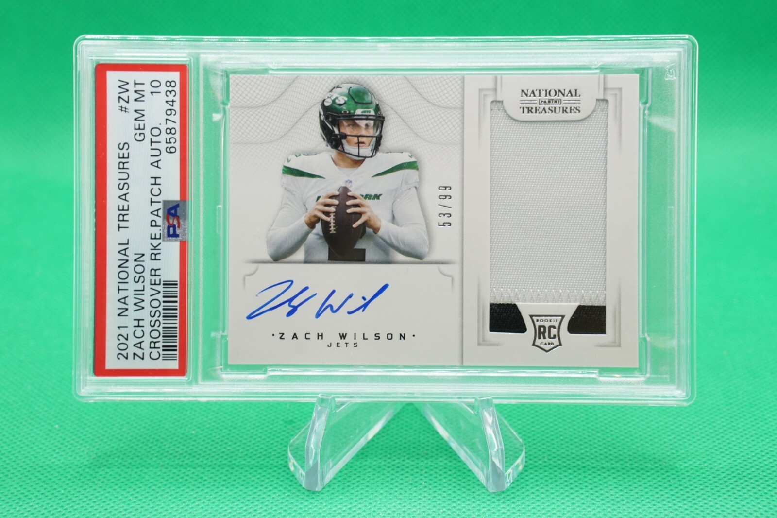 2021 National Treasures Crossover Zach Wilson RPA 53/99 PSA 10 GEM MINT R6220J