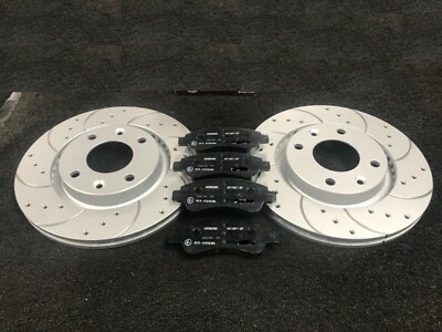 FOR BMW E46 325 320D M SPORT REAR DRILLED GROOVED BRAKE DISCS & MINTEX PADS