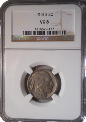 1915-S VG8 NGC Certified Very Good Buffalo Nickel Indian Head Type Coin v g