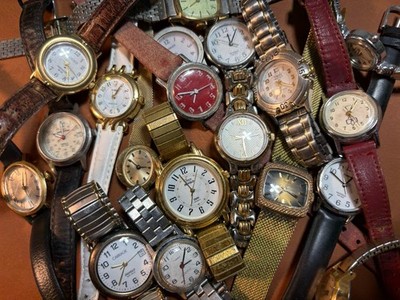Vintage/Now Watch Lot (19)Timex,Carriage,Mechanical,Quartz For Parts Or Repair