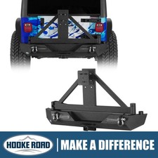 For 1987-2006 Jeep Wrangler Yj Tj Rear Bumper W Tire Carrier Floodlight Steel