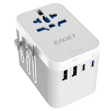 EAGET 20W PD Fast Charging Power Adapter 2 USB-C 2 USB-A Plug Adapter for Travel