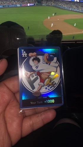 One Piece Night Los Angeles Dodgers Monkey D. Luffy Promo Card Sealed On Hand