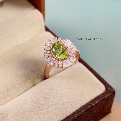 Natural Peridot Ring, August Birthstone, Stackable Ring, Stacker Ring, Gift Her