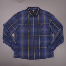 REI Coop Sahara Long Sleeve Vented Shirt Mens Large Blue Brown Plaid Nylon
