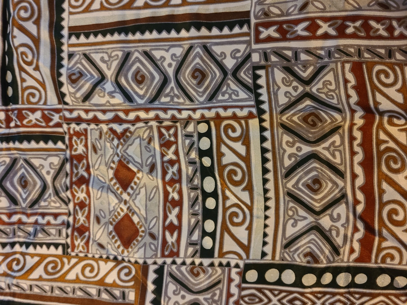 Echo Vintage Patchwork Style Silk Scarf. Made In … - image 2