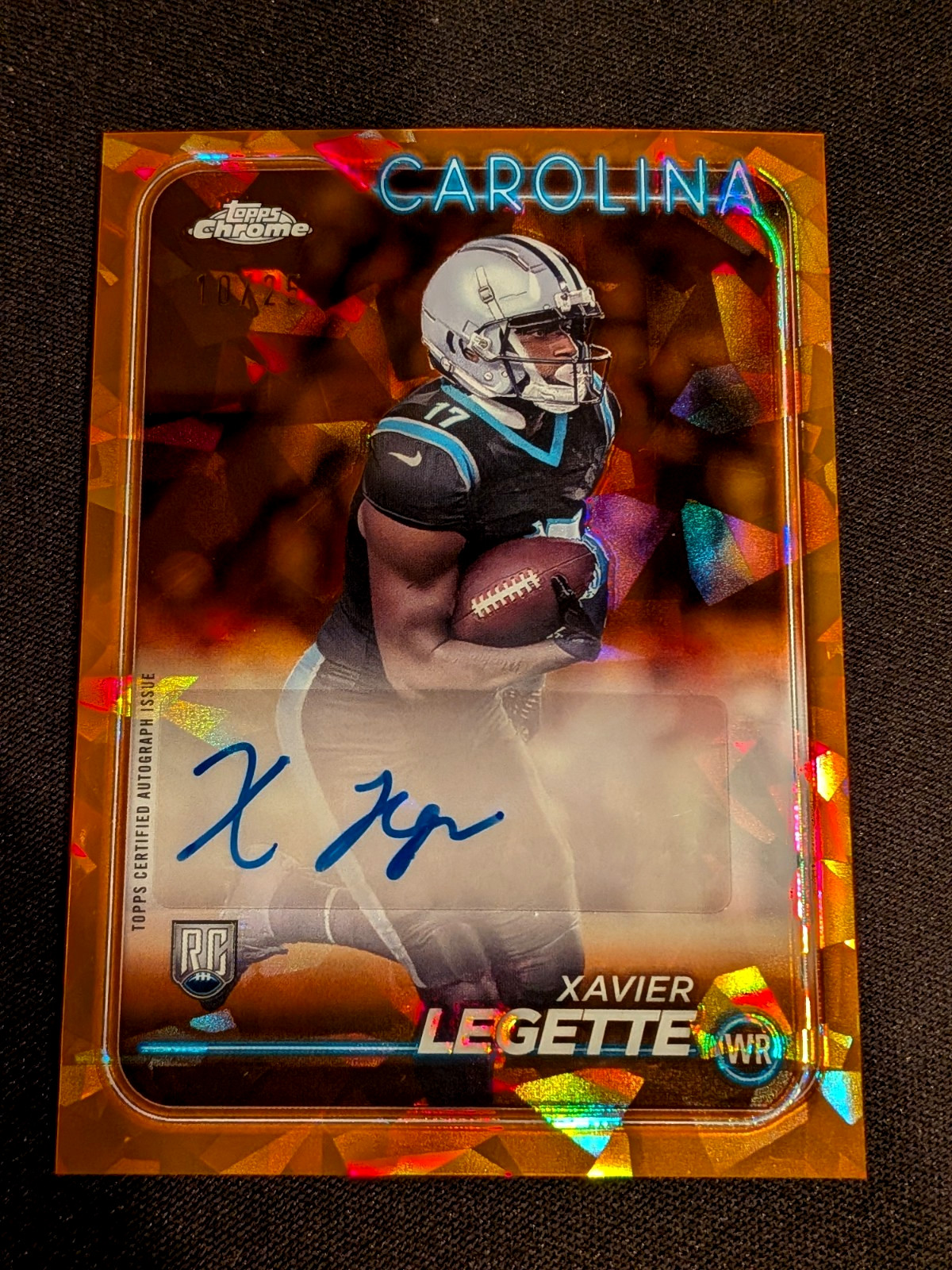 Xavier Legette RC, Autograph-Orange /25 #RA-XLE - 2024 Topps Chrome Sapphire