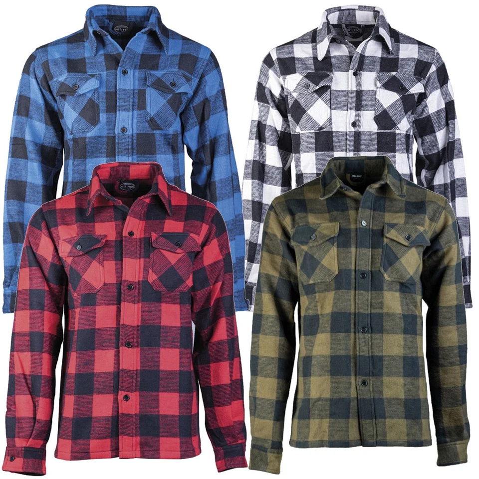 Mil-Tec Holzfällerhemd Therno Check Shirt Flanellhemd Karohemd Woodcutter Hemd