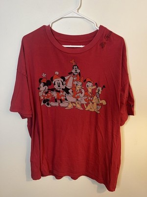 American Eagle Outfitters Shirt Womens Large Red Disney Mickey Mouse Christmas