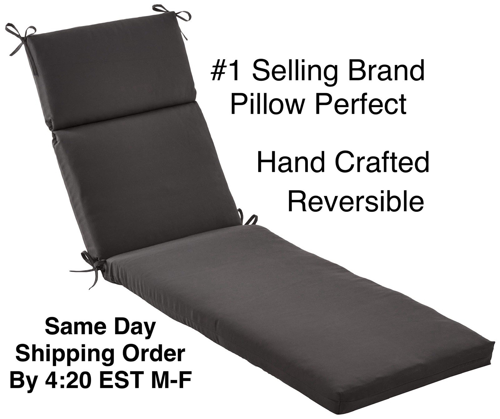Pillow Perfect Fresco Solid Indoor/Outdoor Patio Chaise Lounge Cushion 72&rdquo;x21&rdquo;
