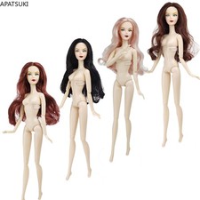 Wavy Hair 12" 1/6 BJD Doll Nude Body With Blue Eyes Head Jointed Movable Body