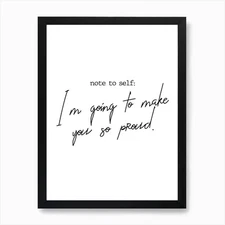 Note To Self Art Print Framed Wall Art Poster Canvas Print Picture